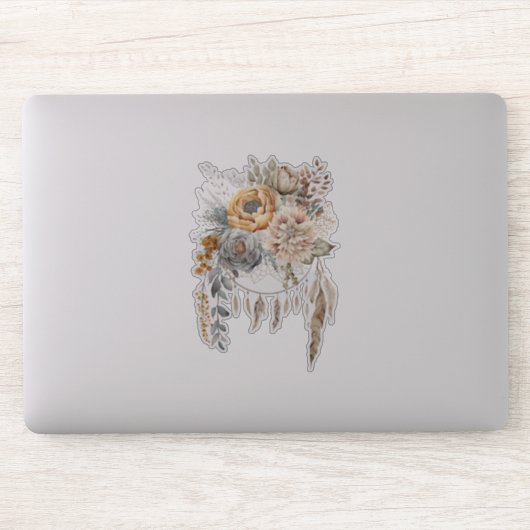 Boho Bloemen Boeket en Dreamcatcher Sticker (Computer)