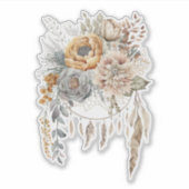 Boho Bloemen Boeket en Dreamcatcher Sticker (Voorkant)