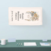 Boho Bloemen Boeket en Dreamcatcher Verjaardag Spandoek (Beurs)