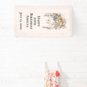 Boho Bloemen Boeket en Dreamcatcher Verjaardag Spandoek (Insitu)