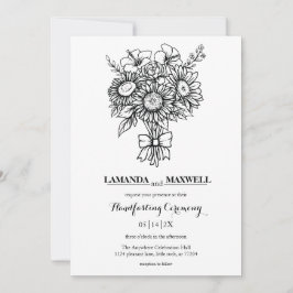 Boho Bloemen Boeket met Lint Handfasting Kaart