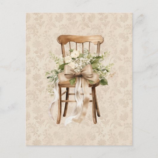 Boho Bloemen Botanische Bruiloft Menu (Achterkant)