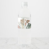 Boho Bloemen Bruidsdouche Waterfles Sticker (Achterkant)