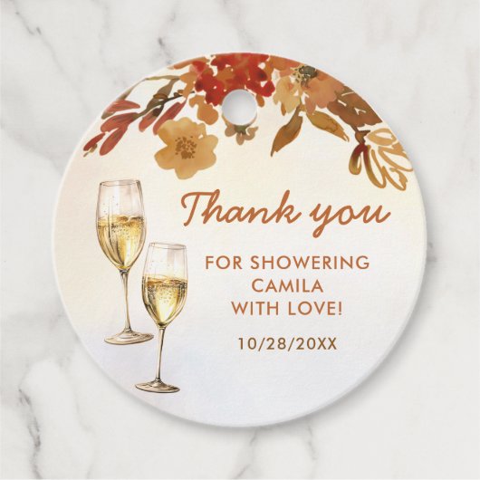 Boho Bloemen Bruidsfeest Bedankjes Labels (Voorkant)