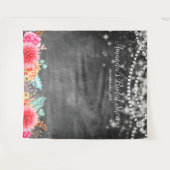 Boho Bloemen Bruidsfeest Fotokiosk Achtergrond Wandkleed (Voorkant (horizontaal))