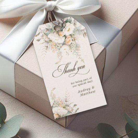 Boho Bloemen Bruiloft Bedankt  Cadeaulabel