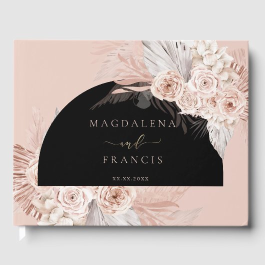 boho bloemen bruiloft gastenboek (Voorkant)