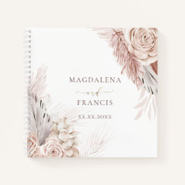 Boho bloemen bruiloft Guest Book Notitieboek