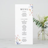Boho bloemen bruiloft in het wild menu (Staand voorkant)