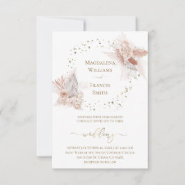 boho bloemen bruiloft kaart