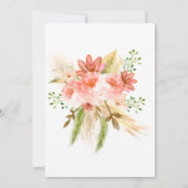 Boho Bloemen Bruiloft Kaart (Achterkant)
