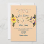 Boho Bloemen Bruiloft QR Code Kaart (Voorkant)
