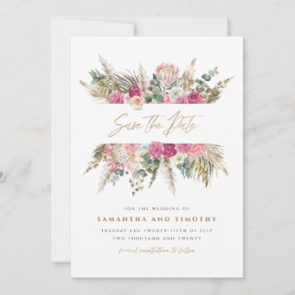 Boho Bloemen Bruiloft Save The Date