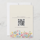 Boho bloemen bruiloft Save The Date met QR-code (Achterkant)