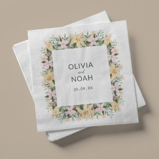 Boho bloemen bruiloft servet