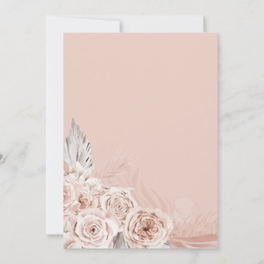 Boho bloemen bruiloft uitnodiging (Achterkant)