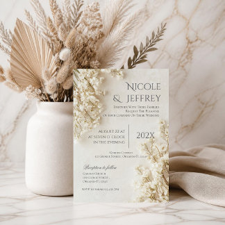 Boho bloemen bruiloft uitnodiging