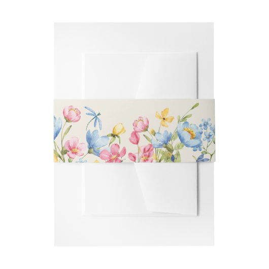 Boho Bloemen Bruiloft Uitnodigingen Wikkel (Voorkant Voorbeeld)