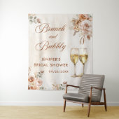 Boho Bloemen Brunch en Bruisende Bruiloft Brunch Wandkleed (In situ)