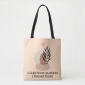 Boho Bloemen Canvas tas - Chic en Kleurrijk Groen (Voorkant)