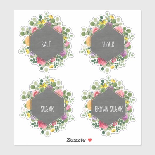 Boho Bloemen Chalkboard Keuken Canister Label (Vel)