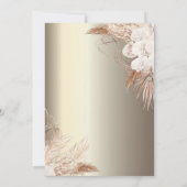 Boho Bloemen, Champagne Glas Goud 50e Kaart (Achterkant)