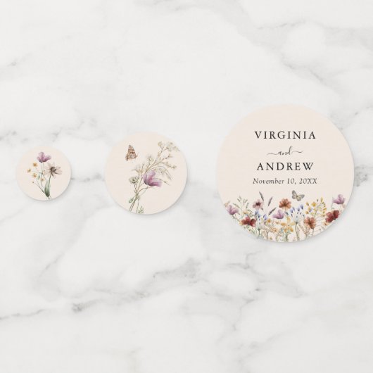 Boho Bloemen Confetti (Achterkanten)