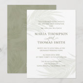 Boho Bloemen Eenvoudige Waterverf Groene palmblade Kaart (Voorkant / Achterkant)