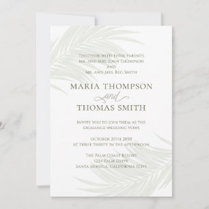 Boho Bloemen Eenvoudige Waterverf Groene palmblade Kaart