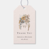 Boho Bloemen en Dreamcatcher - Huwelijk Dank U Cadeaulabel (Voorkant)