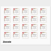 Boho Bloemen en Veren Rustiek Dank u Vierkante Sticker (Vel)