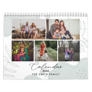 Boho Bloemen Familie Herinneringen Foto Keepsake Kalender