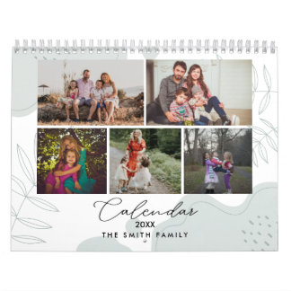 Boho Bloemen Familie Herinneringen Foto Keepsake Kalender