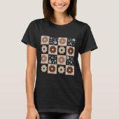 Boho bloemen geruit t-shirt (Voorkant)