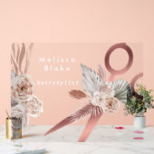 Boho Bloemen haarstylist Acryl Bord (Huwelijk)