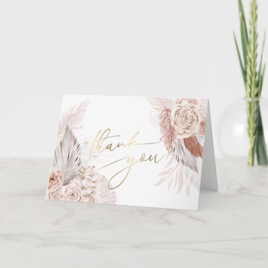 Boho bloemen Hartelijk dank Kaart (Voorkant)