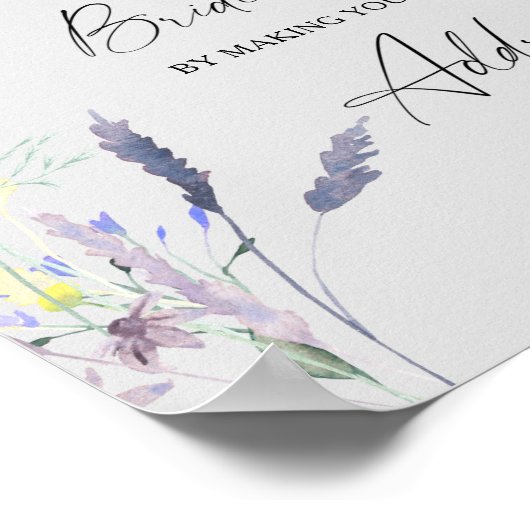 Boho Bloemen helpen de bruid met veel werk Adrespo Poster (Hoek)