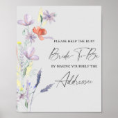 Boho Bloemen helpen de bruid met veel werk Adrespo Poster (Voorkant)