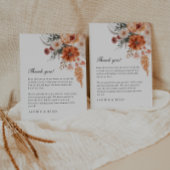 Boho Bloemen Herfst Bruiloft Dank u Nota Bedankkaart