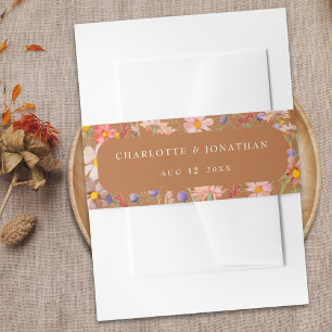 Boho Bloemen Herfst Bruiloft Uitnodigingen Wikkel