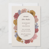 Boho  Bloemen Herfst Tuin Bruiloft Foto Save The Date (Voorkant)