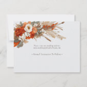 Boho Bloemen Herfstkleuren, Herfst Bruiloft Save The Date (Achterkant)