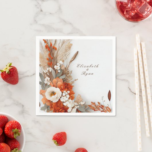 Boho bloemen herfstkleuren, herfstbruiloft servet (Insitu)