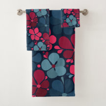 Boho bloemen in magenta blauw