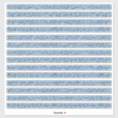 Boho Bloemen Klassiek Blauwe Dunne Stroken Sticker (Vel)