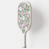 Boho Bloemen Levendig Groen & Roze Botanische Bloe Pickleball Paddle (Links)