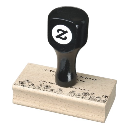 Boho bloemen, madeliefjes en rozen. Pen en inkt Rubberstempel (Stempel)