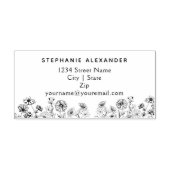 Boho bloemen, madeliefjes en rozen. Pen en inkt Rubberstempel (Afrduk)