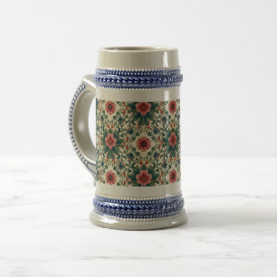 Boho Bloemen Magie - in tinten groen en roze Bierpul