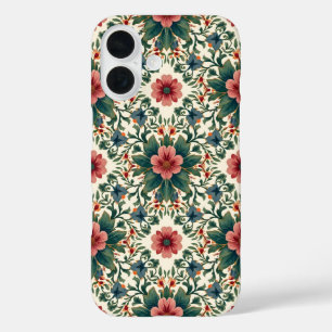 Boho Bloemen Magie - in tinten groen en roze iPhone 16 Hoesje